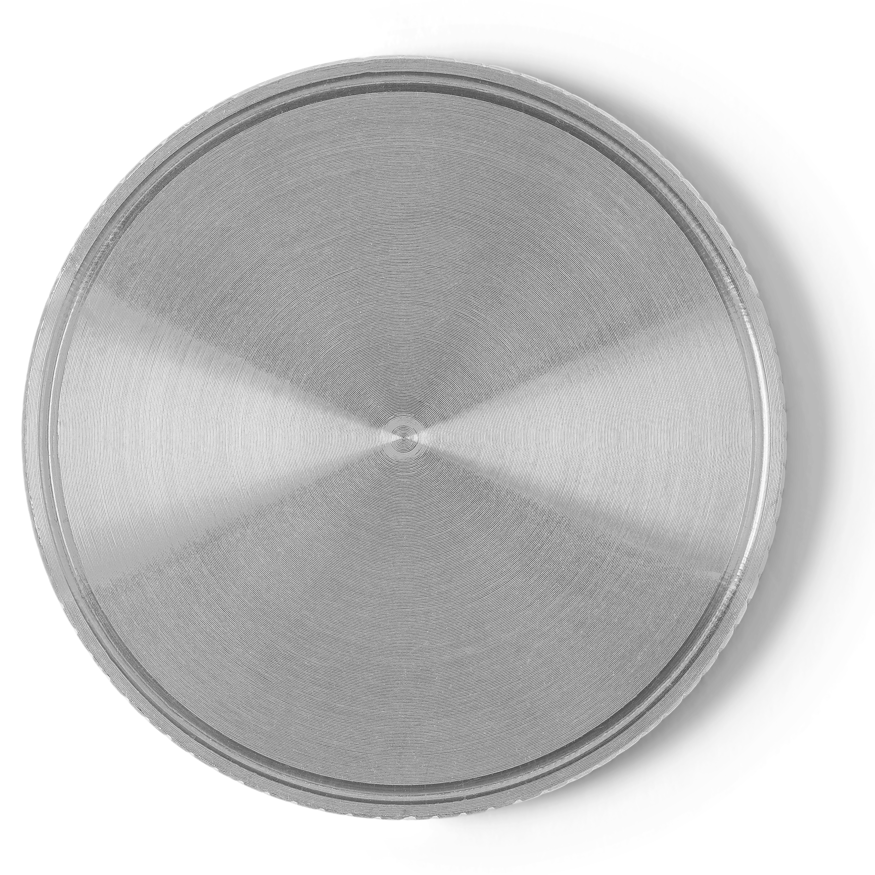 Stainless steel ball marker, front view of the engraving face