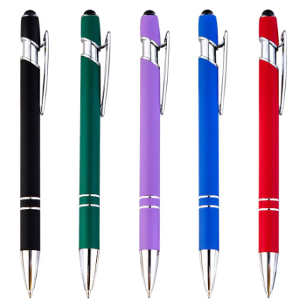 A collection of stylus pens in various solid colors.